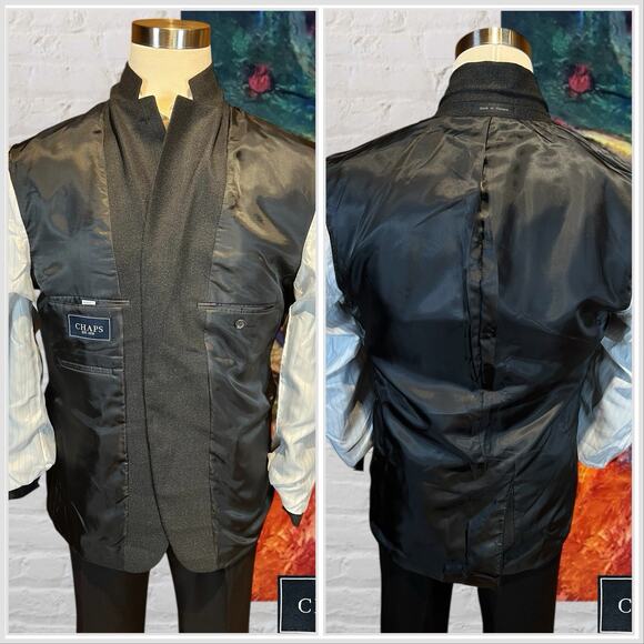 NWOT Chaps Ralph Lauren Men 44R Gray Waffle Texture Flannel Finish Blazer Jacket - Picture 8 of 16